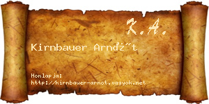Kirnbauer Arnót névjegykártya